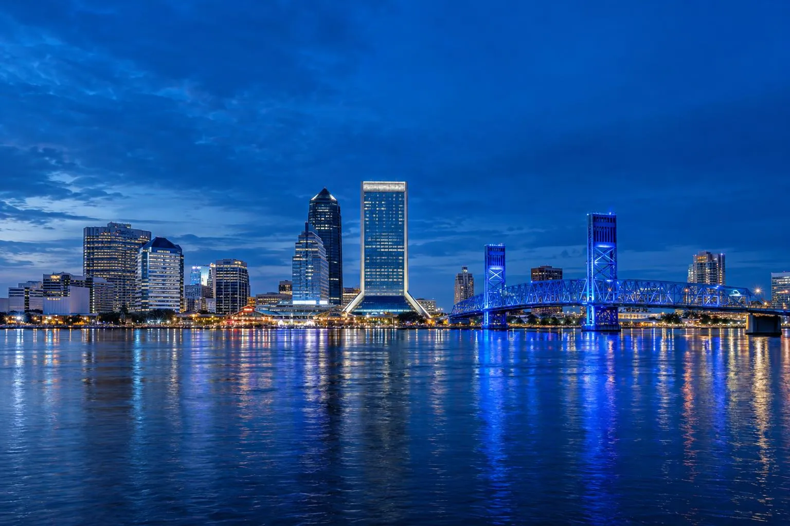 Jacksonville skyline at night
